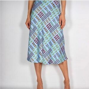 URBAN OUTFITTERS Blue Butterfly Pattern Midi Easter Skirt S NWT